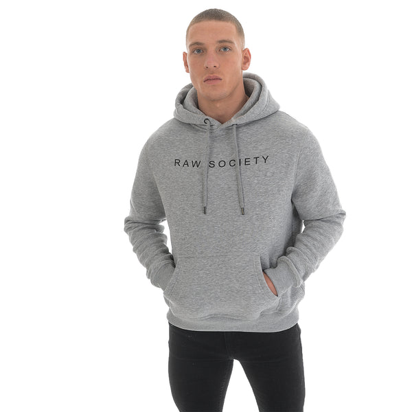 Grey Hoodie - Basic Emboss Collection - Raw Society
