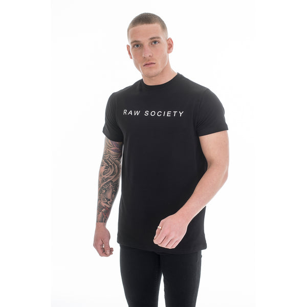 Black T-Shirt - Basic Emboss Collection - Raw Society