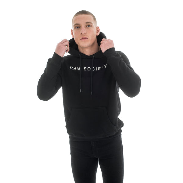 Black Hoodie - Basic Emboss Collection - Raw Society