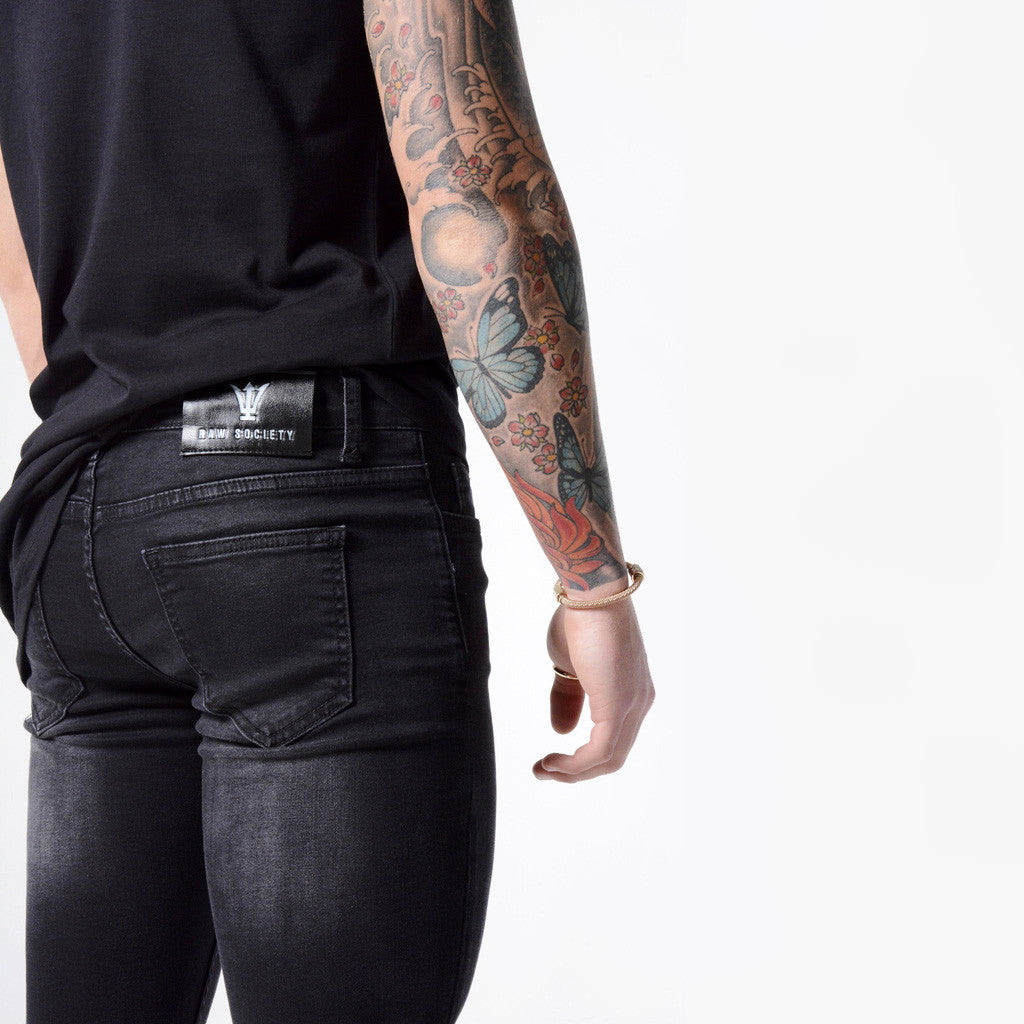 Raw Charcoal Non Ripped - Super Stretch Spray On Skinny - Raw Society