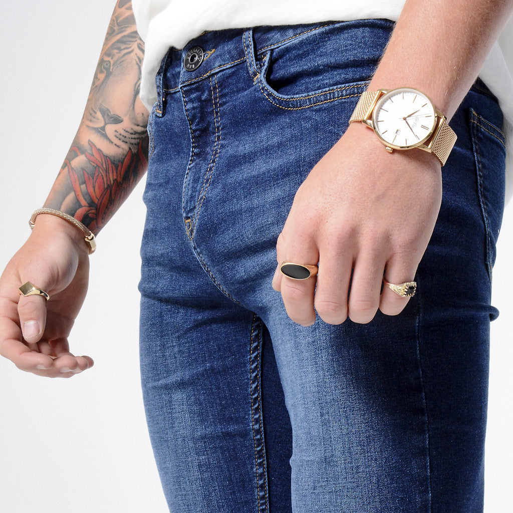Raw Navy Non Ripped - Super Stretch Spray On Skinny - Raw Society