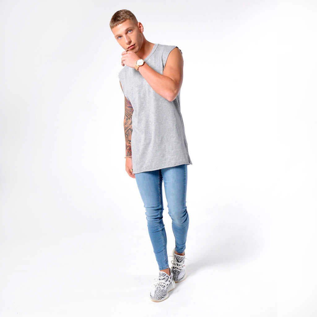 Light Blue Non Ripped - Super Stretch Spray On Skinny - Raw Society