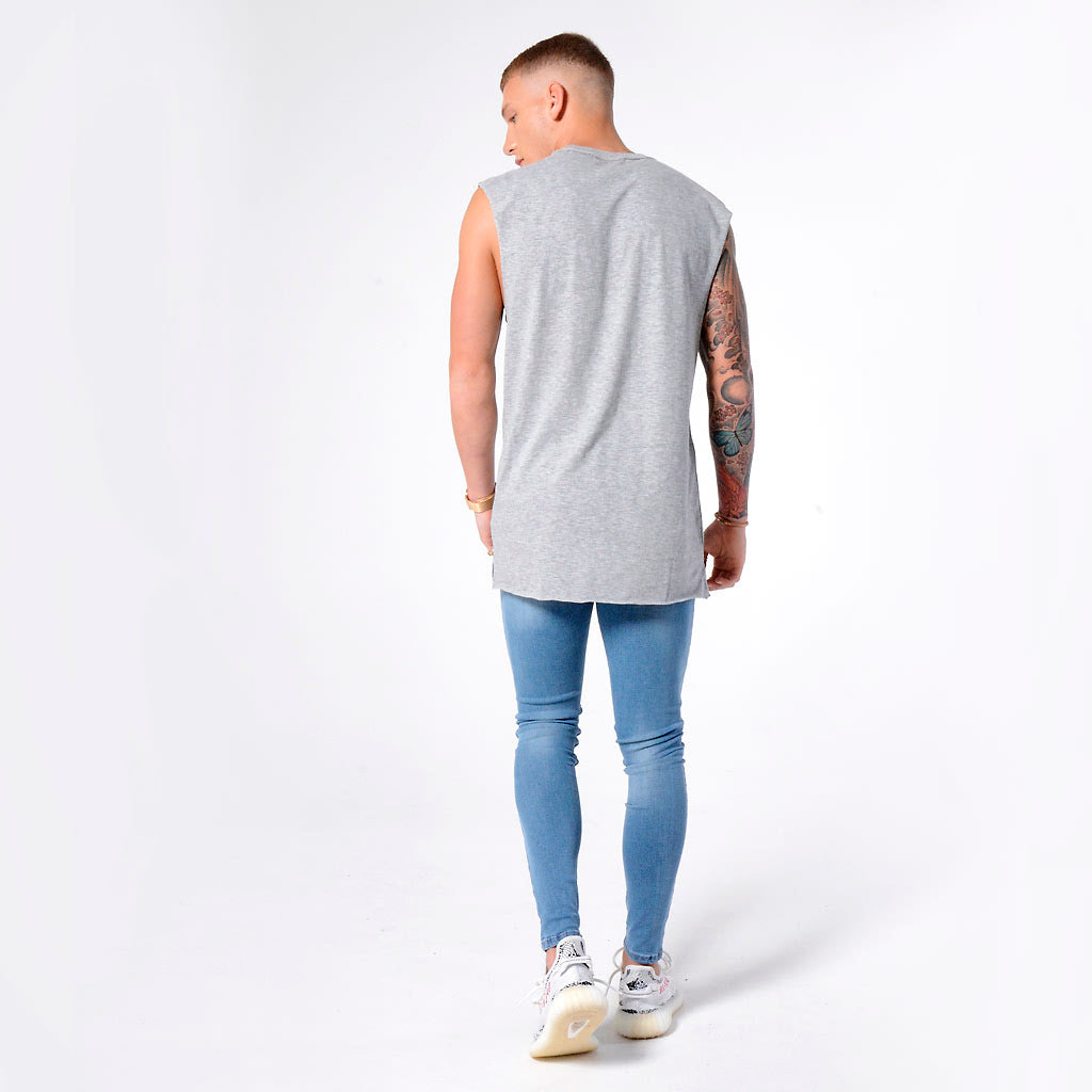 Light Blue Non Ripped - Super Stretch Spray On Skinny - Raw Society