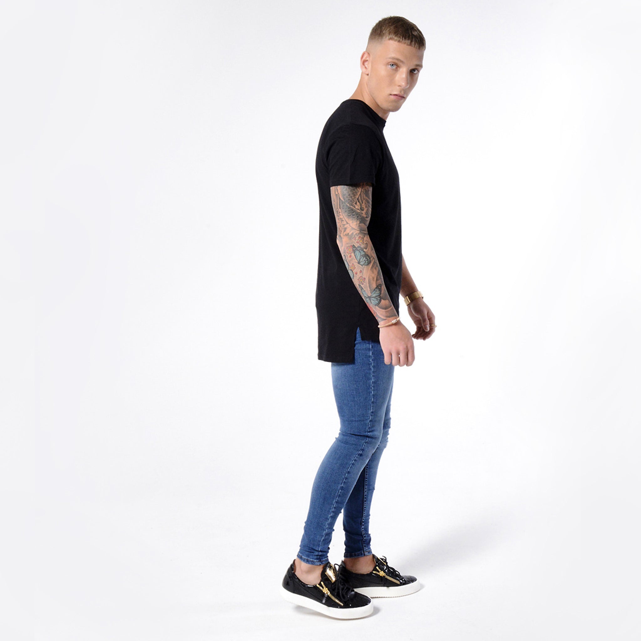 Dark Blue Non Ripped - Super Stretch Spray On Skinny - Raw Society