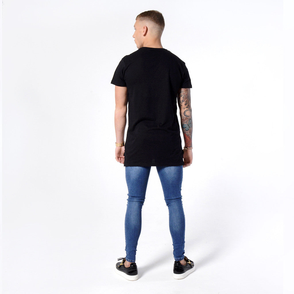 Dark Blue Non Ripped - Super Stretch Spray On Skinny - Raw Society