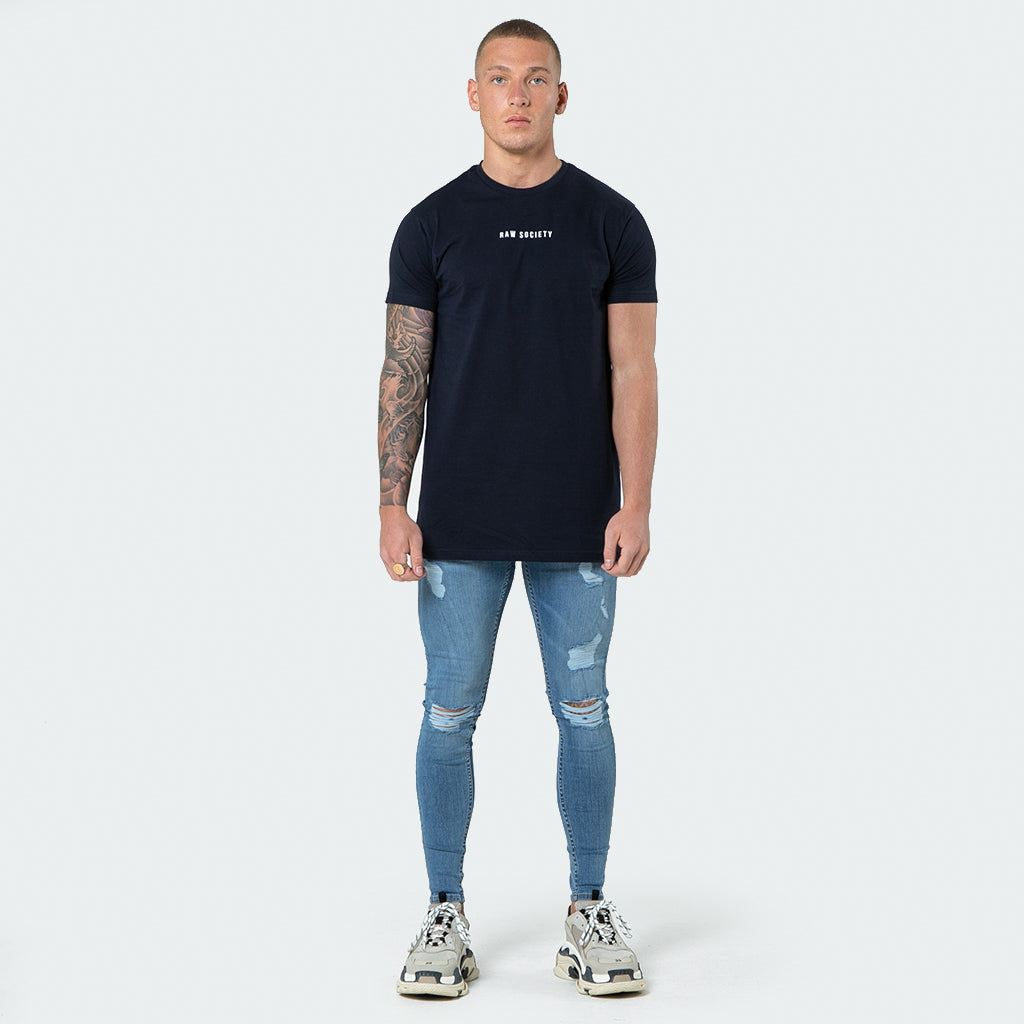 NEW Signature - Navy Short Sleeve T shirt - Raw Society