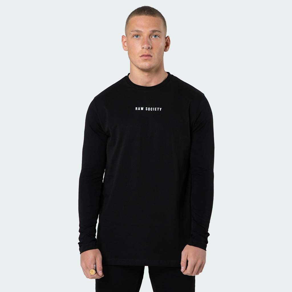 NEW Signature - Black Long Sleeve T shirt - Raw Society