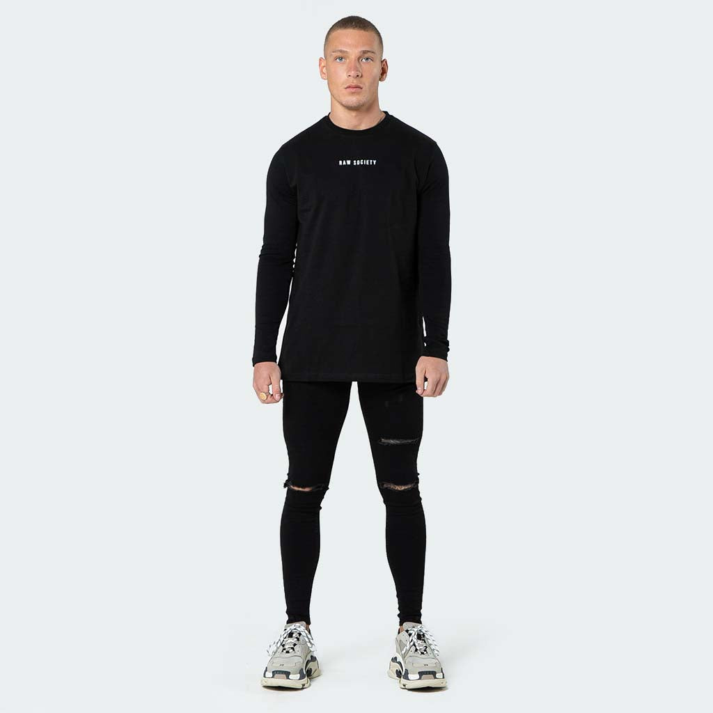 NEW Signature - Black Long Sleeve T shirt - Raw Society
