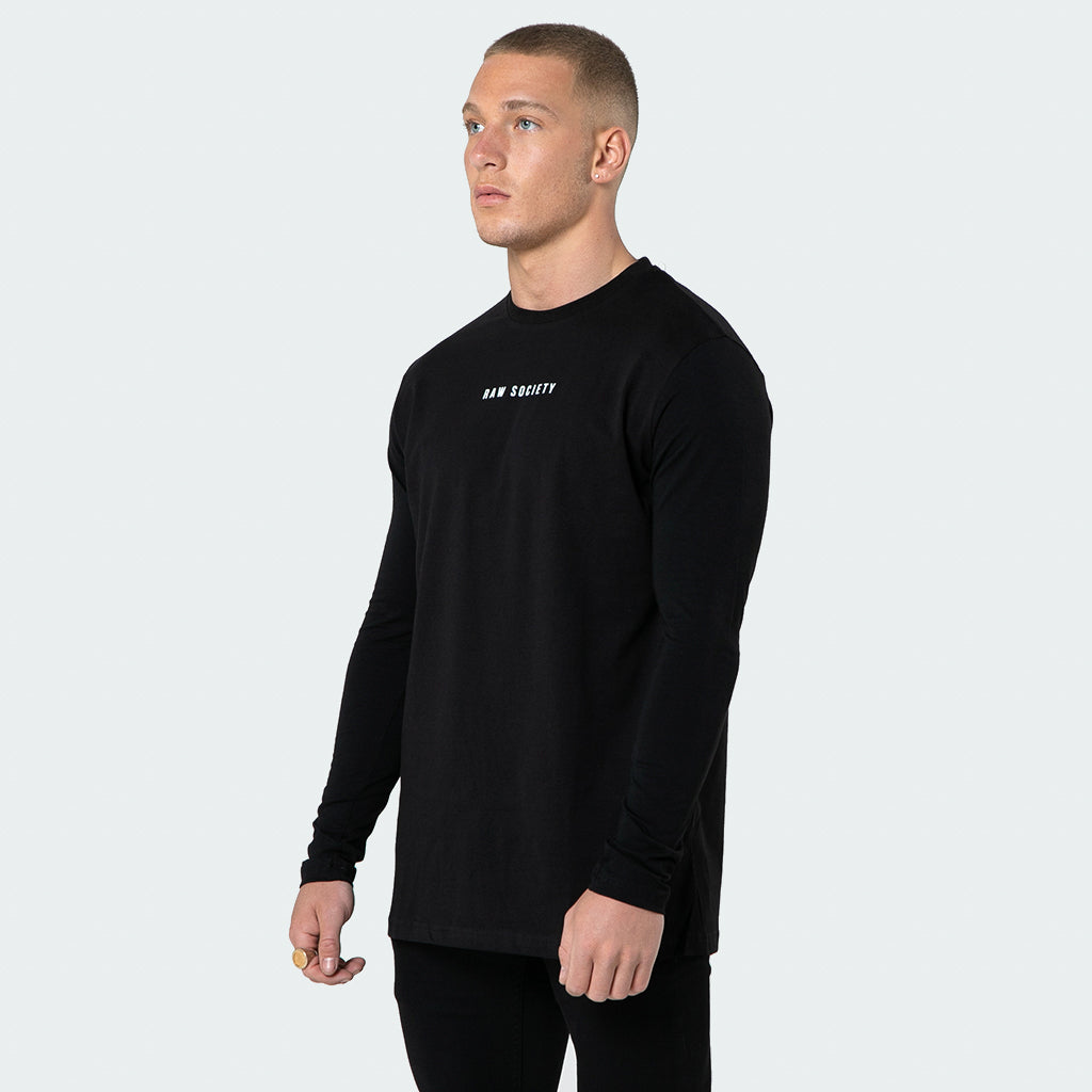 NEW Signature - Black Long Sleeve T shirt - Raw Society